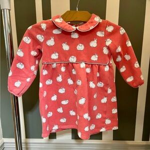 Baby Boden Coral Bunny Pattern Dress